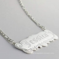 Shangjie OEM Customized two-tone letter name necklace chunky cuban necklace gold  pendant necklaces